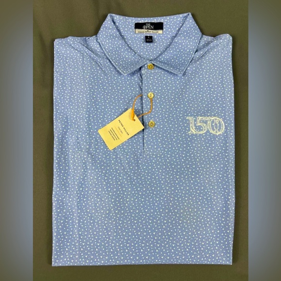 Peter Millar Other - Peter Millar Golf Shirt Polo CS Summer Comfort British Open Logo Print Large
